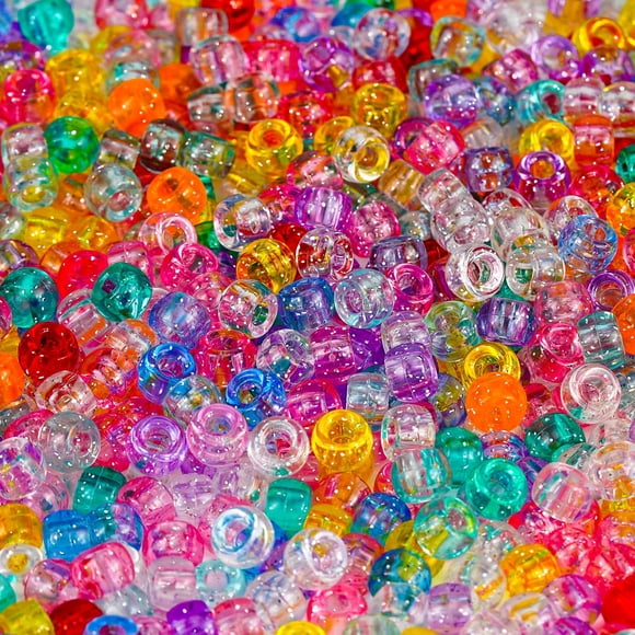 Sistenia Cuentas Pony Acrílicas con Brillo 1000+ piezas de 9 mm