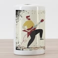 thumbnail image 3 of Rock and Roll Ceramic Toothbrush Holder, Grungy Pattern of a Young Man Performing, Decorative Versatile Countertop for Bathroom, 4.5" X 2.7", Ivory Multicolor, 3 of 4