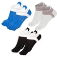 thumbnail image 1 of Coofit 3 Pairs Toe Socks Fashion Breathable Cotton Running Socks Low Cut Socks for Men, 1 of 10