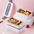thumbnail image 4 of Bento Lunch Box for Adults & ,1600ml Stackable Lunch Box with 2 Compartments and Cutlery Set,BPA-Free Plastic Compartment Lunch Box,Safe Leakproof Bento Box for Men Women, 4 of 5