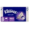 Kleenex Ultra Soft Facial Tissues, 120 Tissues per Box, 8 Flat Boxes (960 Tissues Total)