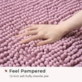 thumbnail image 3 of Chenille Bathroom Rugs Mat 32"x20", Non-Slip Bath Mat for Bathroom Floor & BathTub, Washable Shower Shag Bath Rugs, Soft Fluffy Thick Water Absorbent Microfiber Shower Mat, Bubblegum Pink, 3 of 6