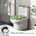 thumbnail image 4 of HELLHERO Striped Shamrock Variety Bathroom Toilet Lid Cover, Stays in Place Machine Washable Polyester Lid Cover Set for Toilet, 4 of 8