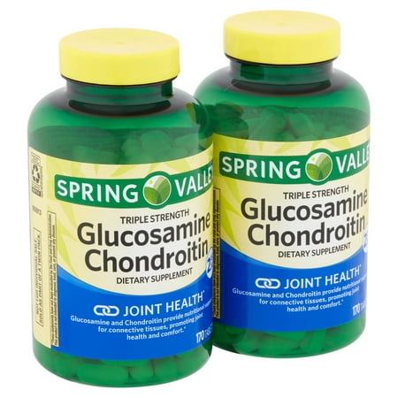 Spring Valley Triple Strength Glucosamine Chondroitin Tablets Twin Pack, 340 count, 2 (The Best Glucosamine Chondroitin Supplement)