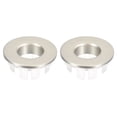 thumbnail image 1 of Unique Bargains 2Pack 22.5mm Sink Trim Overflow Cover Ring Hole Insert in Round Caps Brushed Silver, 1 of 5