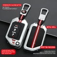 thumbnail image 6 of Key Cover Case, Zinc Alloy Metal Key Fob Case Protector Shell Compatible with Jeep Wrangler JL JLU Rubicon Gladiator JT Sahara JLU 2018-2021(3 Buttons, 6 of 8