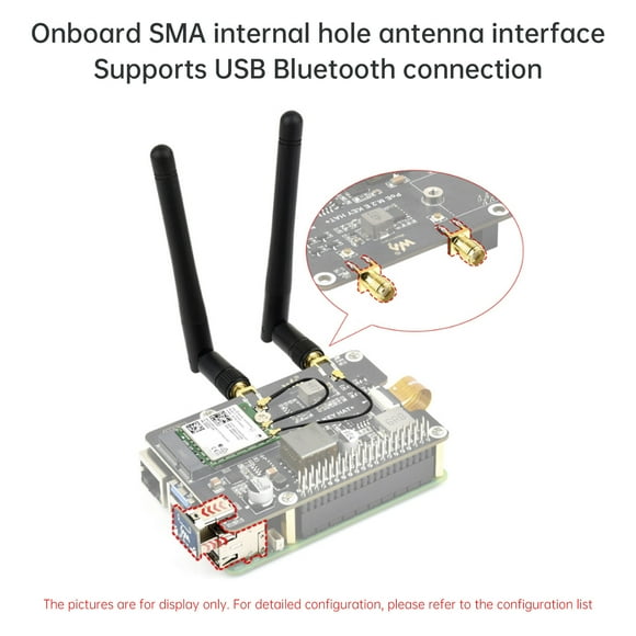 Raspberry Pi 5 PCIe to M.2 E Key Adapter Board Supports USB Bluetooth Connection