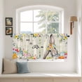 thumbnail image 2 of Easter Tier Curtains 36 Inch Length, Spring Watercolor Vintage Bunny Eggs Flower Cafe Short Curtains for Bathroom Over Sink, Small Kitchen Curtain Light Filtering Tiered Drapes 2 Panels 27.5"Wx36"L, 2 of 8