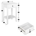 thumbnail image 5 of IVV 2pcs Modern White Nightstand Wooden Bedside Table with Drawer and Shelf for Bedroom Living Room Home Office, 5 of 8