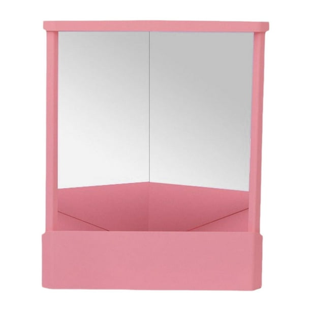 Espejo invertido de 23 x 19 cm para maquillaje, ideal como regalo creativo para mujer. rosa