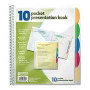 Better Office Products 10 Pocket Poly Presentation Folder With Tabs, 2 Count
