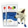 PawZ Rubber Dog Boots and Paw Protectors 12pk x2, Medium Blue Dog