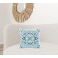 thumbnail image 2 of HomeRoots 481346 18 x 18 in. Broadcloth Paisley Zippered Pillow Blue & White, 2 of 3