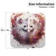 thumbnail image 2 of Lsque White Red Cat Couple Pattern 4" Drink Coasters Set of 4, PVC Leather Absorbent Coasters, Table Coaster Set Decorative Coffee Cup Coasters Housewarming Gift -Square, 2 of 6