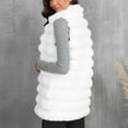 thumbnail image 4 of Yuwull Women's Faux Furs Vests Sherpas Fleece Gilet Sleeveless Casual Hooded Jacket Shearling Warm Fluffys Coat, 4 of 6