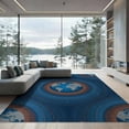 thumbnail image 2 of ODIKA 6'x9' Washable Area Rug Non-Slip, Easy Care, Round Cosmic Map Bands Motifs Layout Planetary Galaxy Circles for Family Room, Living Mater Bedroom, 2 of 7