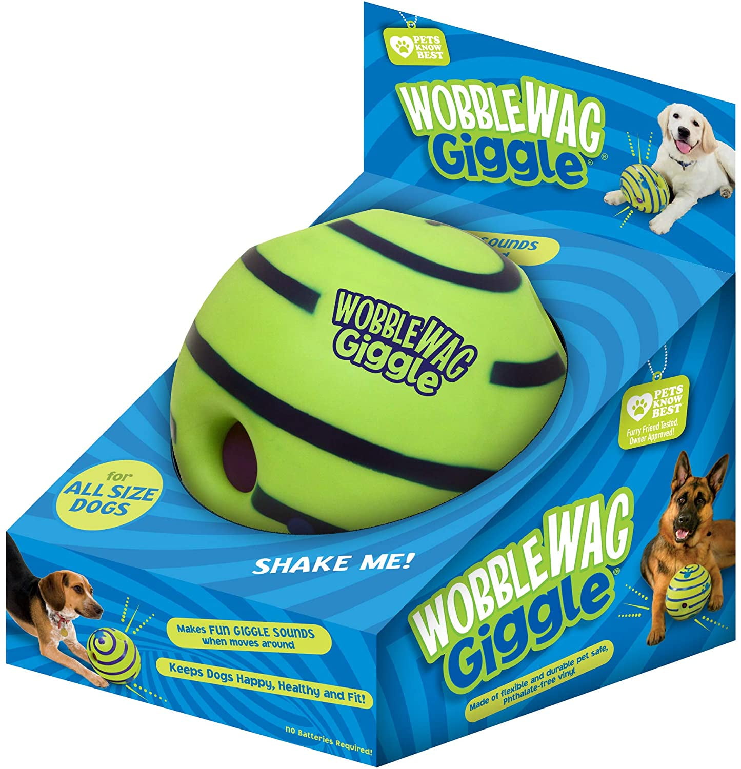 Dog Toys Giggle Interactive Dog Treat Toys Wobble Wiggle Waggle Giggle Ball  Make Noise Fun Sound Food Dispenser Toy Dog Puzzles IQ Train for Puppy  Small Medium Dogs Favorite Gift