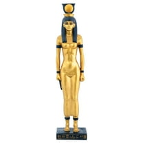Ebros Ancient Egyptian Cow Goddess Hathor Figurine 9.5" Tall Metallic Gold Finish Statue