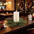 thumbnail image 5 of Artificial Leaves Candle Ring Wreath Mini Candle Holders Garland Christmas Table Centerpiece Decor For Candles Home Decoration, 5 of 6
