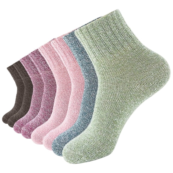 Yawlsow 8 Pairs Women Wool Socks, Thick Soft Thermal Knit Crew Socks for Winter, Cozy Warm Socks, Size 5-10
