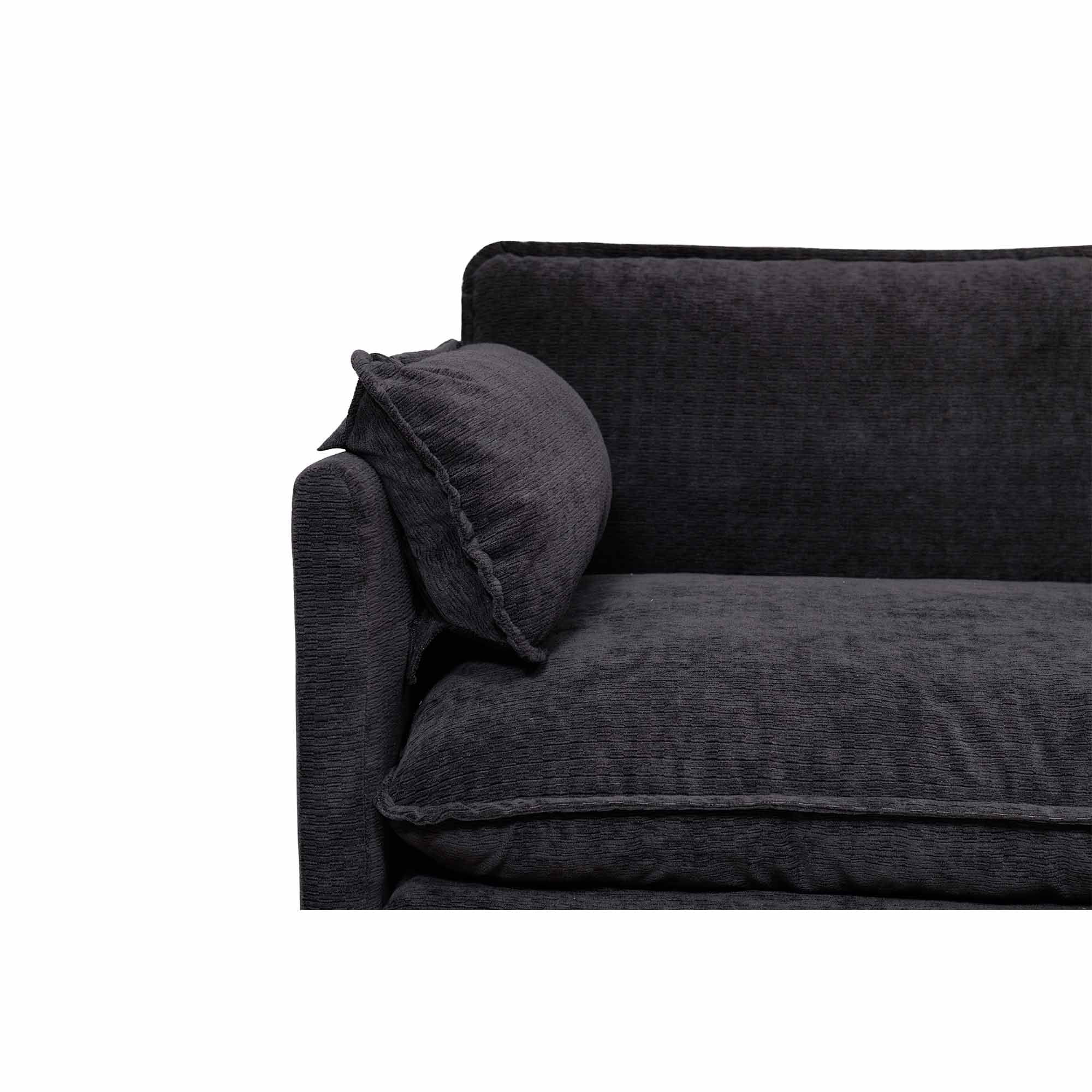 Lunale Oversized Modern Accent Chair with Ottoman, Lounge Reading Armchair, Single Sofa Chair for Living Room, Black Boucle