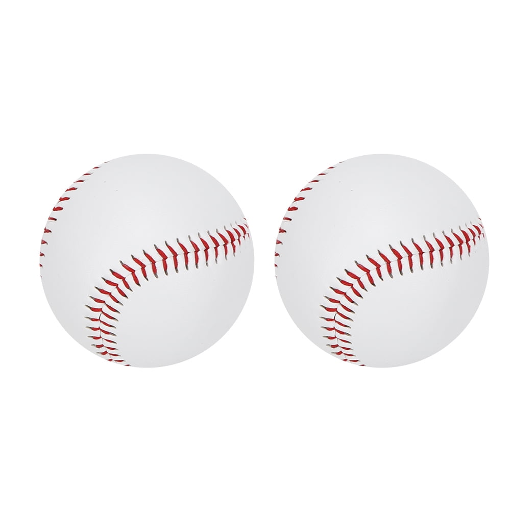 Riousery 2Pcs PU Elastic Soft Filling Training Wear Resistant Baseballs Batting Practice Softballs Premium Hit Training Base Balls 9 inches / 22.8 cm Pack of 2 Ideal for Metal Wood and Alloy Bats
