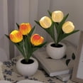 thumbnail image 4 of Artificial Flower Potted Plant Led Tulip Night Light Girl Table Lamp Simulation Bouquet_The Ultimate Gift, 4 of 5