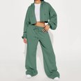 thumbnail image 3 of Womens 2 Piece Outfits Sweatsuit Crop Hooded Pullover Sweatshirt Top Jogger Sweatpants Tracksuits Set, 3 of 9