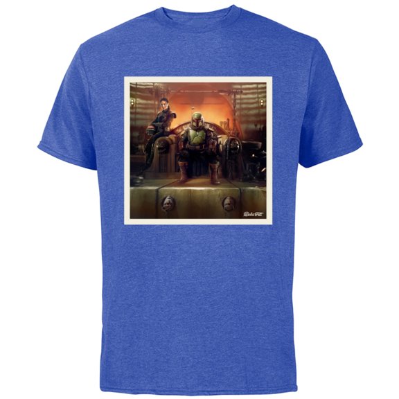 Star Wars The Book of Boba Fett and Fennec Shand Polaroid - Short Sleeve Cotton T-Shirt for Adults - Customized-Royal Heather