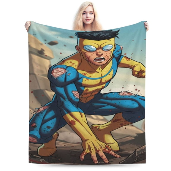 Invincible Throw Blanket Soft Lightweight Cozy Plush Flannel Bed Blanket Fuzzy Fluffy Fleece Blankets for Bedroom Living Room Couch Office 40"X30"