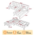 thumbnail image 3 of Gewnee 78.35”L-Shaped Velvet Reversible Sectional Sleeper Sofa,Futon Sofa with Adjustable Split Back & Chaise,Couch for Home,Office and Guest Room.Dark Grey, 3 of 15