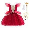 thumbnail image 1 of Vestido de novia para niñas de 2 a 10 años, encaje de lentejuelas, tul, princesa, tutú, fiesta elegante, noche, vestido de graduación Formal, ropa 5-6T (etiqueta 120) Gao Jinjia LED, 1 of 2