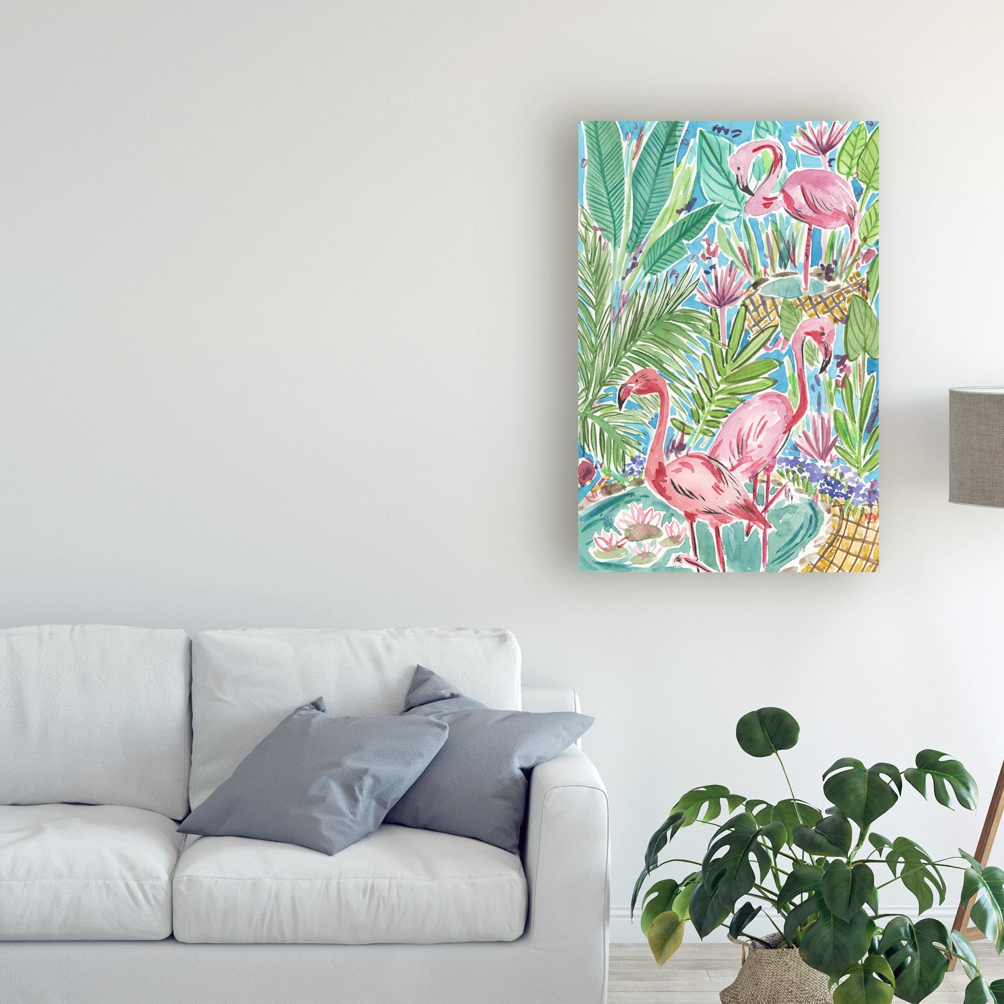 Trademark Fine Art 'Flamingo Paradise I' Canvas Art by Melissa Wang