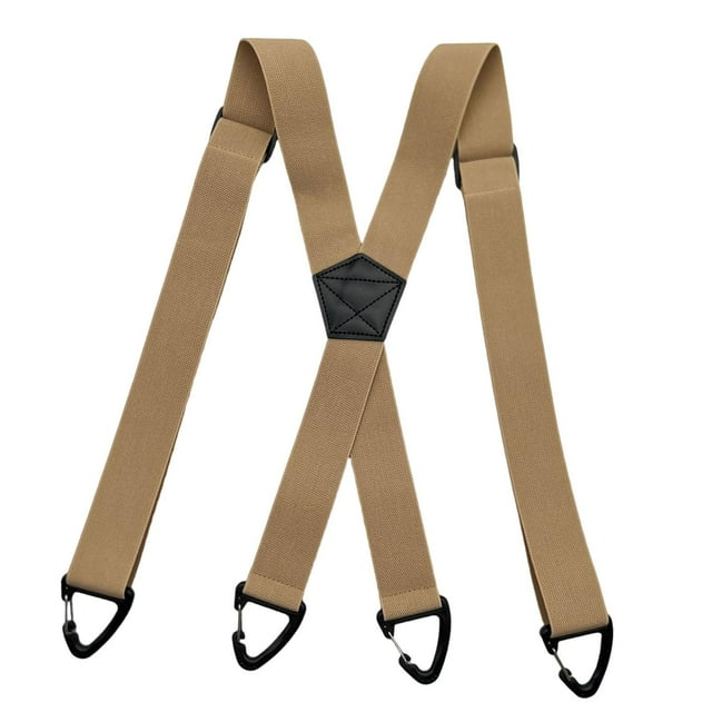 Tirantes elásticos y resistentes para hombre, accesorios de disfraces, ajustables y cómodos de 3,8 cm (1,5 pulgadas). Beige 4 ganchos