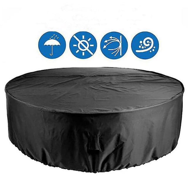 Cubierta de mesa redonda, cubiertas impermeables para muebles de jardín, cubierta resistente, lona resistente a los rayos UV, 185x110cm