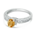 thumbnail image 3 of 10k White Gold Oval Citrine And Diamond Ring, 3 of 8