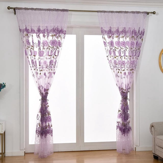Processus d'Enfilage de Rideau de Gaze d'Impression Offset Translucide pour Fenêtre de Porte de Chambre