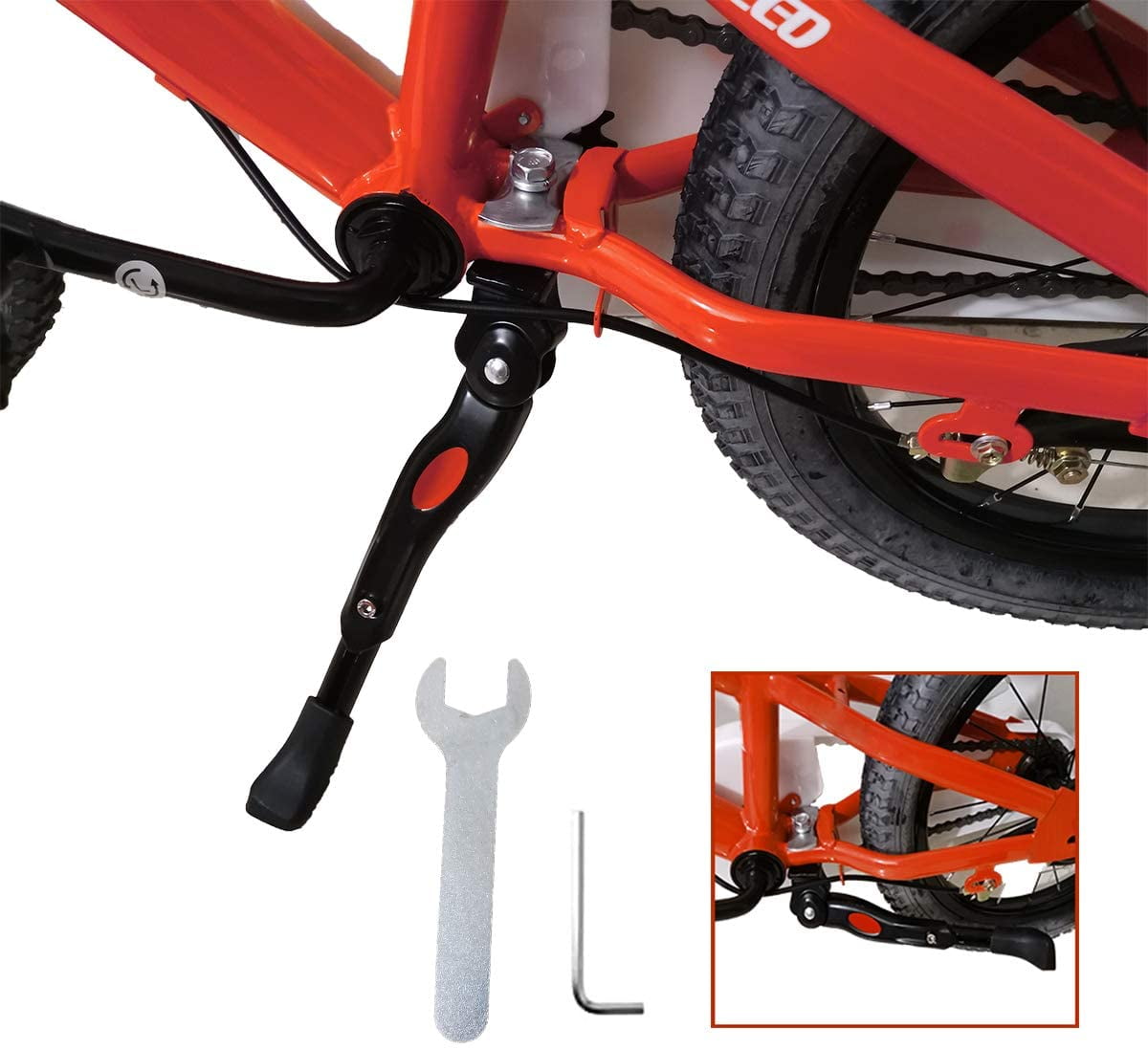 Kickstand for Kids Bike 12 14 16 18 20 Inch Non-Slip Kids Bike Bicycle Kickstand with Multi-Function Wrench for Easy Installation 