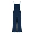 thumbnail image 4 of RQYYD Women's Casual Loose Overalls Jumpsuits One Piece Sleeveless Printed Wide Leg Long Pant Rompers With Pockets, 4 of 7