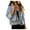 Blue, variant on Long Jean Jacket for Women Ladies Leopard Print Patchwork Jean Jacket With Long Sleeves