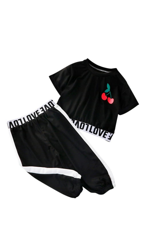 Baby Girl Clothes Outfits Cotton Letter Print Casual 2PC Set For 5-6 Years