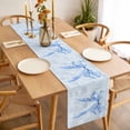 thumbnail image 3 of Table Runner 72 Inches Long for Kitchen Dining, Cute Bow Dresser Scarf Farmhouse, Dining Table Decorations for Wedding/Parties, Blue Bowknot Minimalist Solid Color 14 x 72 In, 3 of 8