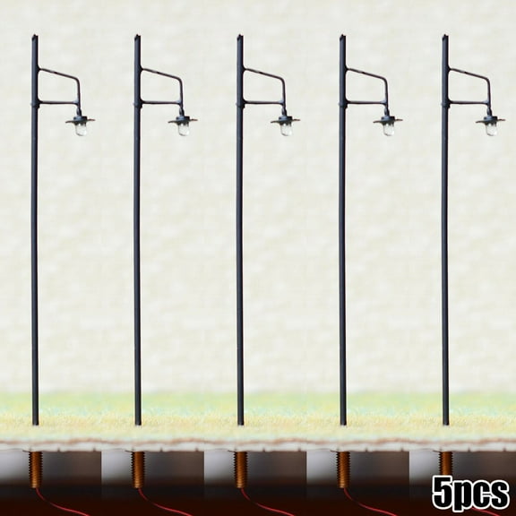 5Pcs Ho Scale Led Street Light Model Train Railroad Station Yard Lamp Post For 9V To 16V Dc Use Model Railroad Train Layout