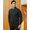 thumbnail image 2 of Kallspin Men's Cotton Crew Neck Sweater Regular Fit Long Sleeve Pullover Casual Cozy Stylish Sweater((Charcoal,X-Large), 2 of 9