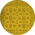 thumbnail image 1 of Ahgly Company Indoor Round Oriental Yellow Industrial Area Rugs, 6' Round, 1 of 4