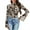 Brown Cow Print, variant on Brown Cow Print Bell Sleeve Tops for Women Lettuce Trim Mock Neck Sheer Tops Size M Long Sleeve Flared Shirts for Women Soft Summer Tops