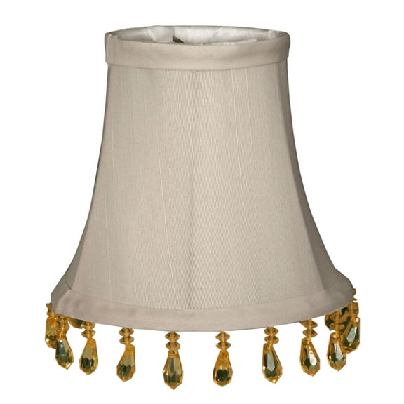 Royal Designs, Inc. Beaded Bell Clip On Chandelier Shade CS-314B-5GR, Gray, 3 x 5 x 4