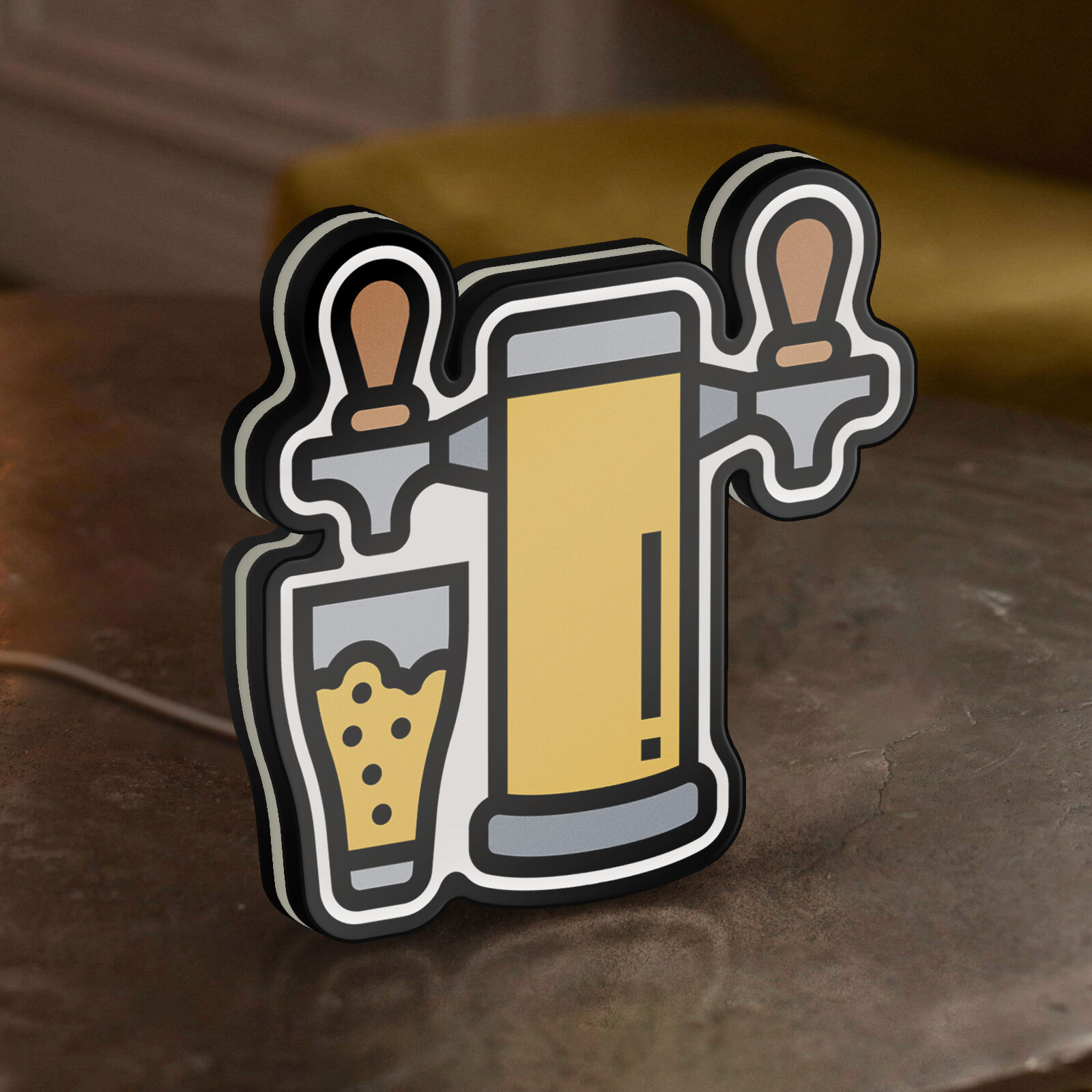 Beer Tap 3D Novelty Light Box, Bar and Beverage Lamp Decor with Faucet Design, Ideal for Party, Restaurant, and Pub Enthusiasts (Width 20 inch, 50cm)