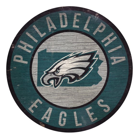 Fan Creations Philadelphia Eagles Wood Sign 12 Inch Round State Design