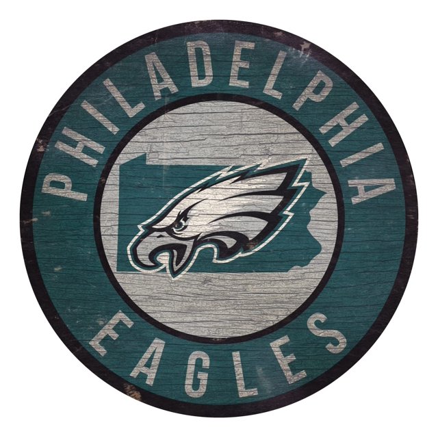 Fan Creations Philadelphia Eagles Wood Sign 12 Inch Round State Design